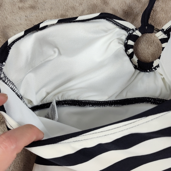 MICHAEL Michael Kors Black Striped Halter Swimsuit 8 - Picture 8 of 11